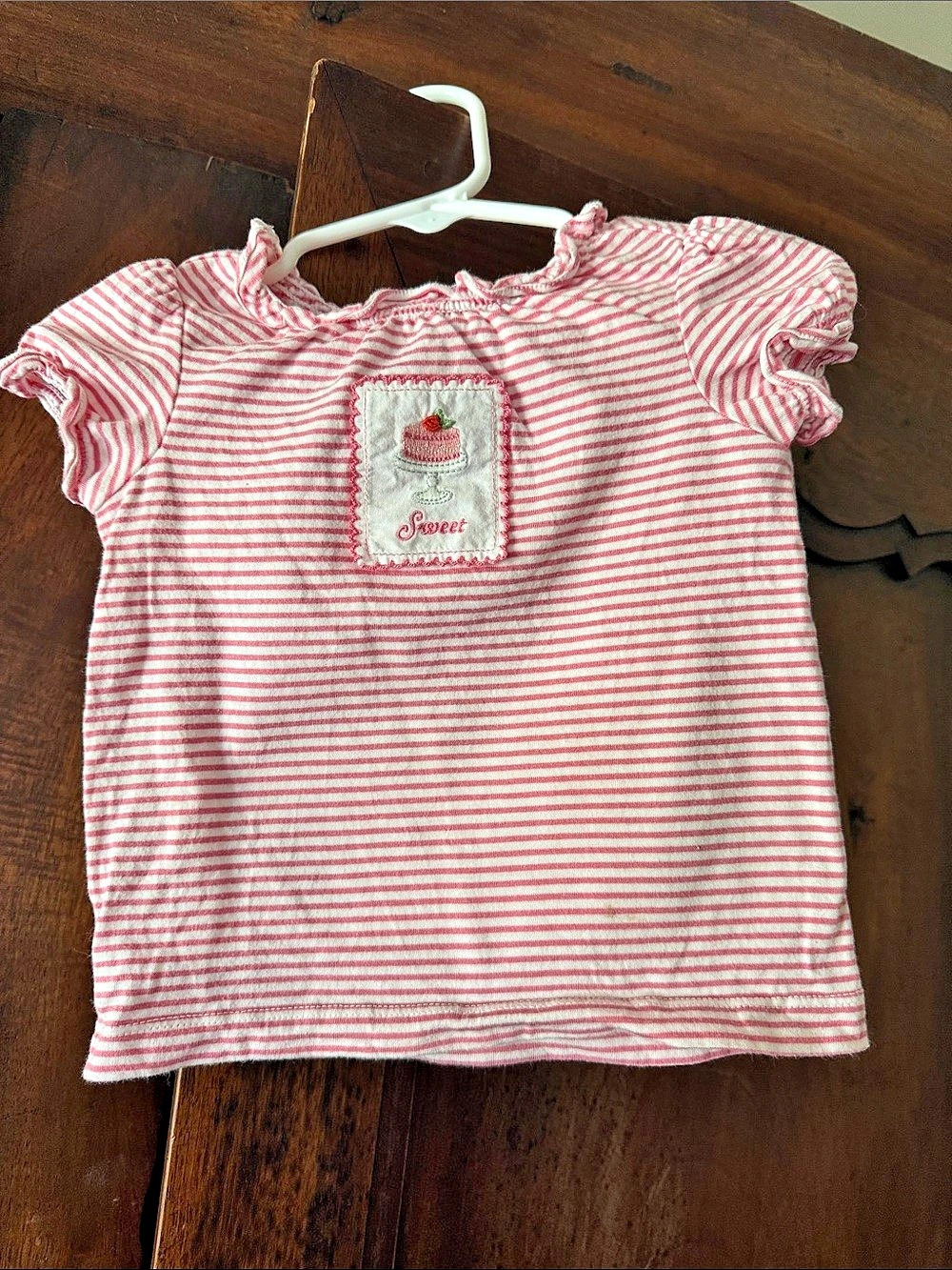 Hannah Anderson Striped Short Sleeve Tee Pink & White